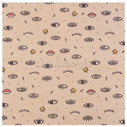 Упаковочная бумага крафт 70х100см "Гламурный рок" 70г/м2, ассорти 5 дизайнов