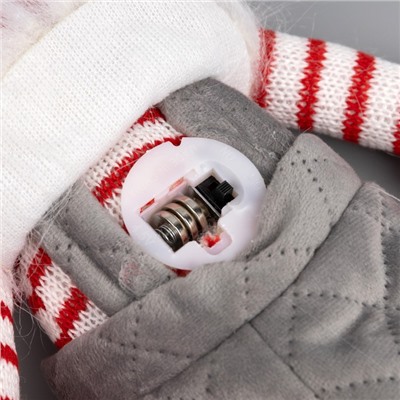 Светодиодная фигура «Гном с бородой» 14×47×9 см, текстиль, батарейки AG10×3 (в комплекте), свечение тёплое белое