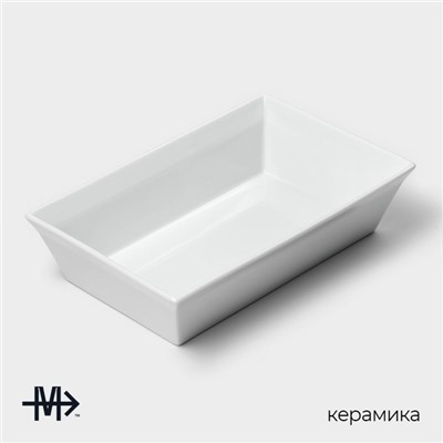 Форма для выпечки Magistro White gloss, 1.6 л, 27×17×6.3 см, жаропрочный фарфор, белая