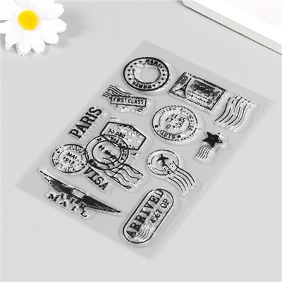 Штамп для творчества силикон "Почтовые печати Парижа" 16х11 см