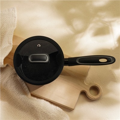 Ковш алюминиевый SL Home, d=16 см, h=7.4 см, антипригарное покрытие, индукция, чёрный