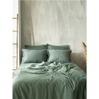 Наволочка SL Home Tencel, 70×70+3 см, оливковая, тенсель, эвкалиптовое волокно 100%
