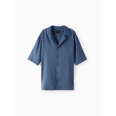 Рубашка мужская с коротким рукавом MIST, размер 54, синяя