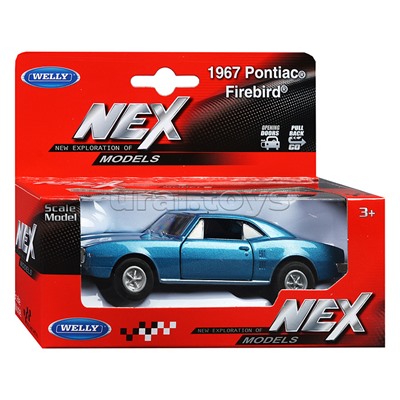 Машинка 1:38 Pontiac Firebird 1967, пруж. мех., цвет в асс.