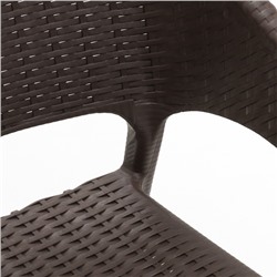 Кресло RATTAN Ola Dom, пластик, 58×62×80.5 см, коричневое