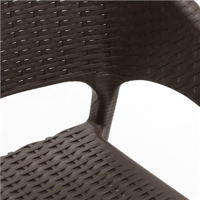 Кресло RATTAN Ola Dom, пластик, 58×62×80.5 см, коричневое