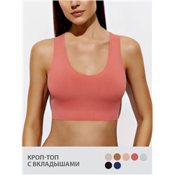 Omsa Топ 4. OmD 1143B Invisible Ribana Майка "Топ" женская (кроп-топ на широких бретелях с вкладышами), PA
