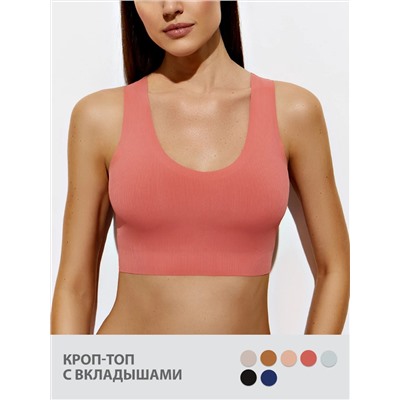 Omsa Топ 4. OmD 1143B Invisible Ribana Майка "Топ" женская (кроп-топ на широких бретелях с вкладышами), PA