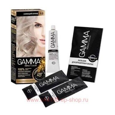 Gamma Perfect Color Стойкая Крем-Краска для волос тон 9.0 Сияющий блонд с окислителем кремом 9% 50 мл