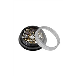 Nail Art Стразы для маникюра, золотистый, микс форм KRISTALLER, 1107623