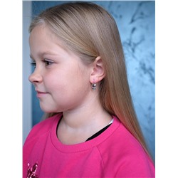 Серьги детские из серебра с фианитами родированные - Кошки 925 пробы 5032р232