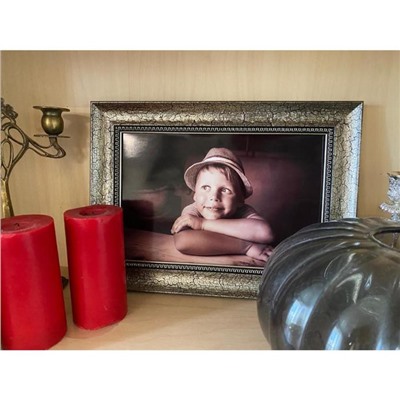 Рама для картин (зеркал) 21×30×4.4 см, пластиковая, Calligrata 6744, серебристая