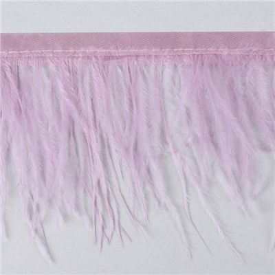 Перья страуса декоративные, на ленте, 8-10 см, 5±0.5 м, светло-сиреневые