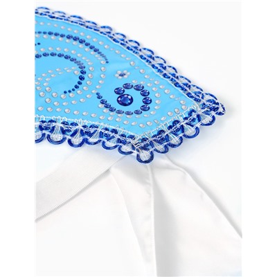 Кокошник карнавальный голубой с бусинами