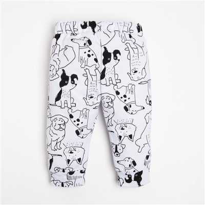 Ползунки-штанишки Крошка Я «Dogs», рост 62-68 см, цвет белый