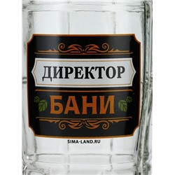 Кружка пивная стеклянная «Директор бани», 500 мл