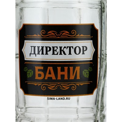 Кружка пивная стеклянная «Директор бани», 500 мл