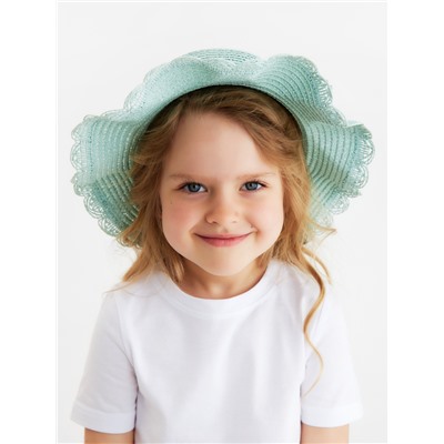 Шляпа для девочки с бантом MINAKU, размер 52, голубая