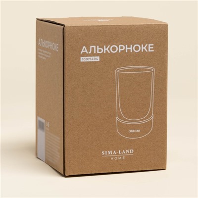 Стакан SL Home «Алькорноке», 300 мл, 8×12 см, с двойными стенками, на пробковой подставке, стекло, прозрачный