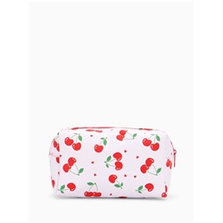 Косметичка женская «Вишенки», на молнии, с рисунком, белая