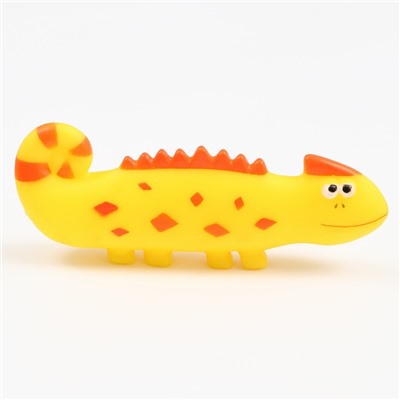 Игрушка для собак «Хамелеон», 19 см, пищащая, винил, жёлтая