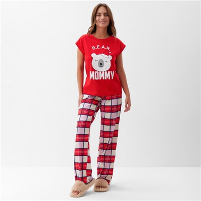 Пижама новогодняя женская (футболка, брюки) KAFTAN Bear, размер 40-42 49