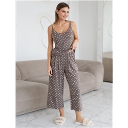 Топ на регулируемых бретелях с V вырезом из 100% хлопка с принтом