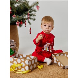 Комбинезон детский «Крошка Я» Happy winter, рост 62-68 см, красный