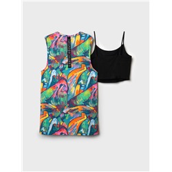 Комплект трикотажный для девочек: платье, топ