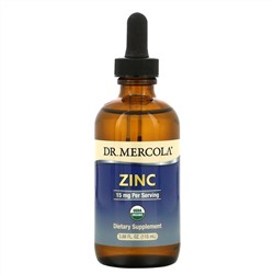 Dr. Mercola, цинк, 15 мг, 115 мл (3,88 жидк. унции)