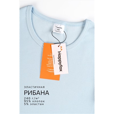 Футболка для девочки в рубчик из рибаны Happyfox