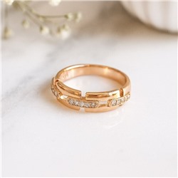 Кольцо 17 р коллекция "Xuping" покрытие позолота, вставка: фианиты, цвет: прозрачный, арт.101.298-17