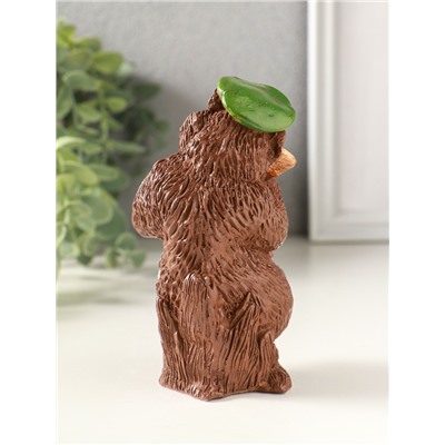 Фигурка гипс «Медведь с балалайкой», 12×7 см, коричневый