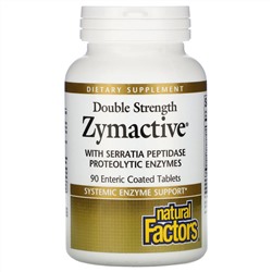 Natural Factors, Zymactive, двойная сила действия, 90 таблеток с кишечнорастворимой оболочкой