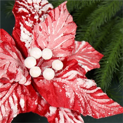 Цветок декоративный Пуансеттия 26 см / CT21-004 /уп 80/480/