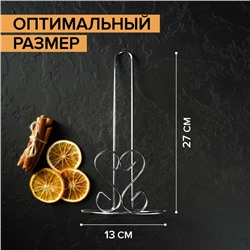 Держатель для бумажных полотенец Доляна «Сердце», 13×13×27 см, хром