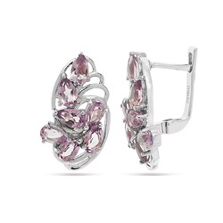 Серьги из серебра аметист, Смайл