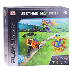 Конструктор магнитный "Цветные магниты" 25 дет., в коробке