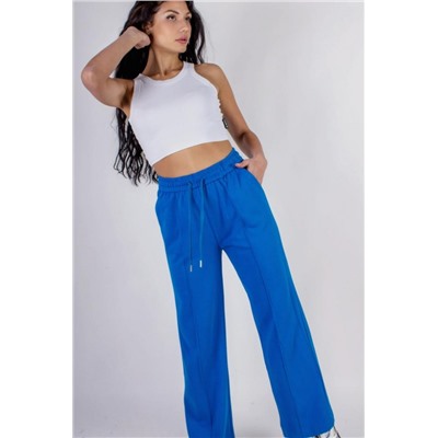 Трикотажные брюки со стрелкой, на резинке (Синий)