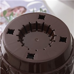 Горшок для цветов с поддоном «Камешки», 5 л, пластик, шоколадный