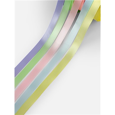 Атласная лента, набор 5 шт. «Пастельный», 10 мм, 23±1 м