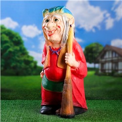 Садовая фигура из гипса «Бабка-Ёжка стоя», 33×35×65 см, МИКС