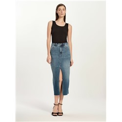 CONTE CON-764 Джинсовая юбка-midi из eco-friendly денима с разрезом