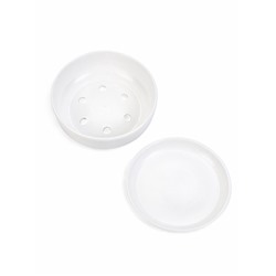 Горшок - бонсайница «Огма», для кактусов и суккулентов, 2 л, d=22 см, h=8 см, керамика, с поддоном, белый