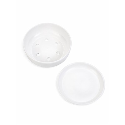 Горшок - бонсайница «Огма», для кактусов и суккулентов, 2 л, d=22 см, h=8 см, керамика, с поддоном, белый