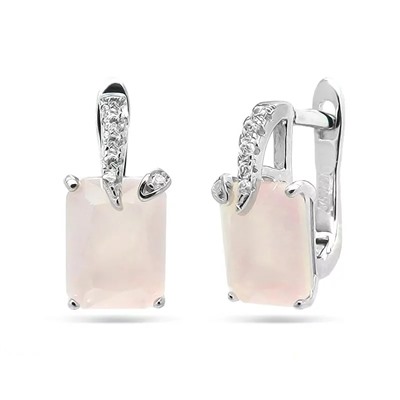 Серьги из серебра розовый кварц, МЦВ959