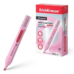 Маркер текстовыделитель ErichKrause Liquid Visioline V-14 Pastel, 0.6-4.0 мм, жидкие чернила на водной основе, розовый