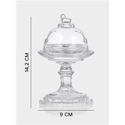 Икорница «Купол», 40 мл, 9×14 см, с крышкой, стекло, прозрачная