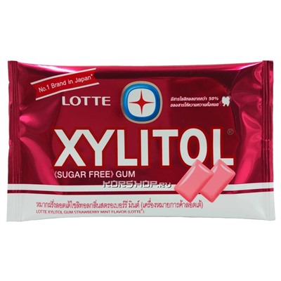 Жевательная резинка Клубника и Мята Xylitol Strawberry Mint Thai Lotte, Таиланд, 11,6 г Акция