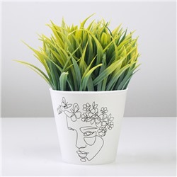 Кашпо для цветов «Силуэт», 800 мл, d=12 см, h=11 см, пластиковое